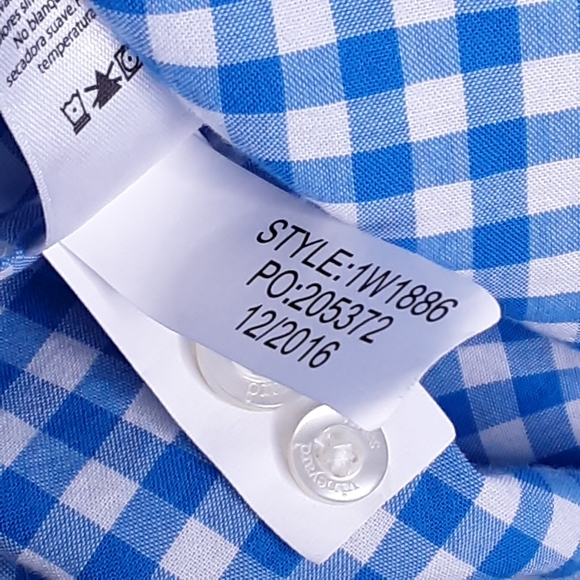 Vineyard Vines Aqua Blue & White Gingham Plaid Slim Fit Tucker Shirt Size XXL - Picture 8 of 8